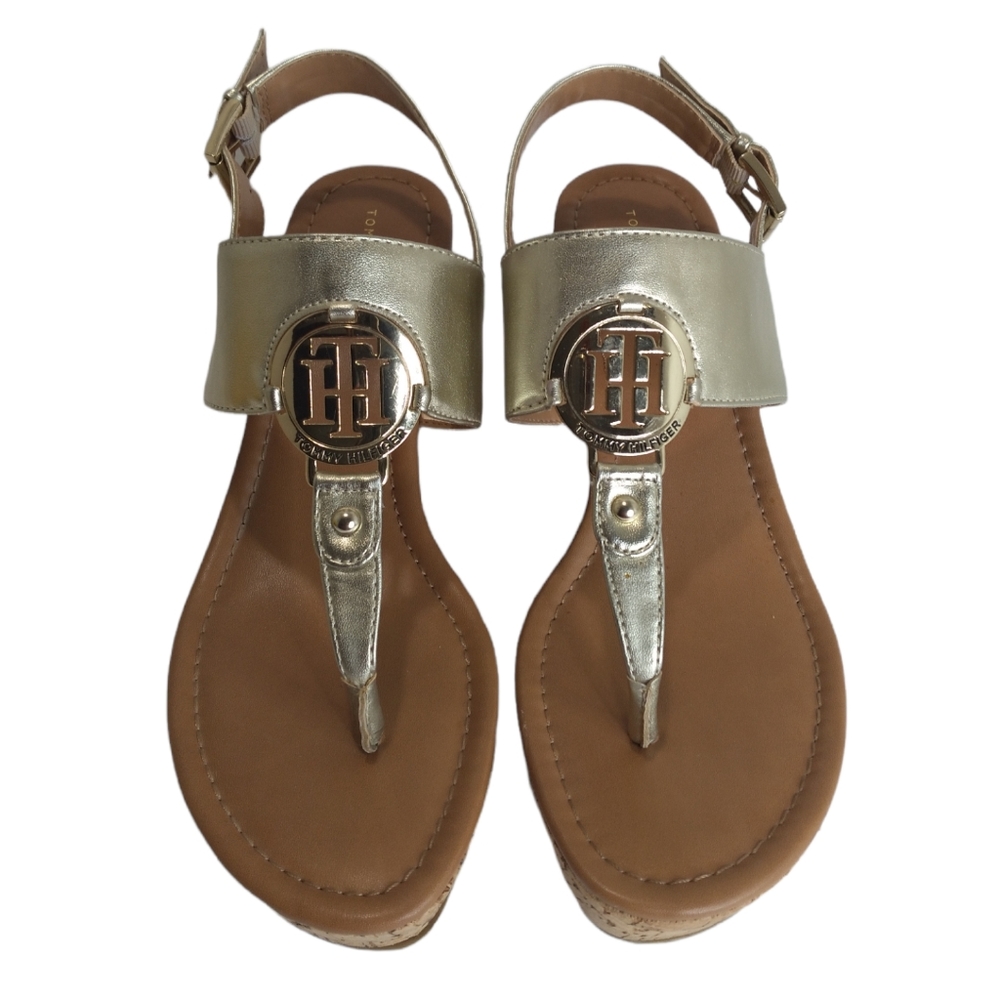 Tommy Hilfiger Women's Gold Metallic Wedge Sandal